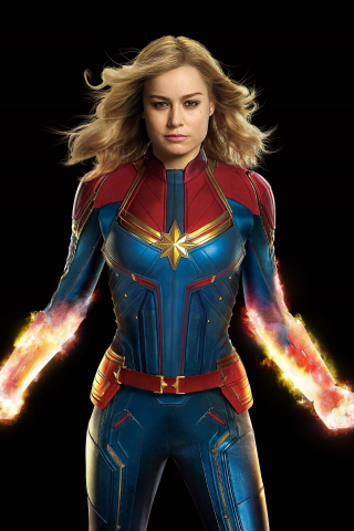 Fan art, Brie Larson, superhero, Captain Marvel, 2019 movie, 240x320 wallpaper