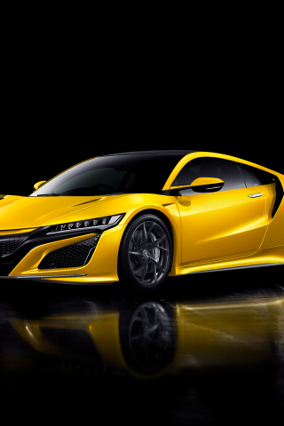 Download wallpaper 240x320 car, honda nsx, yellow car, old mobile, cell  phone, smartphone, 240x320 hd image background, 23622