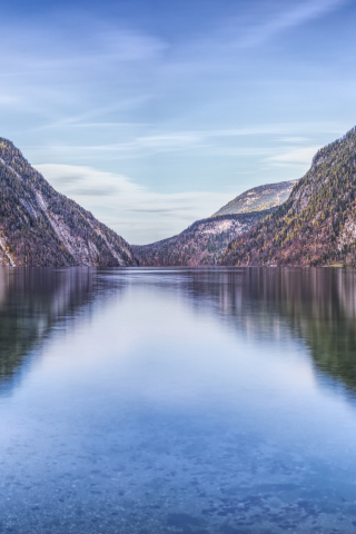 Mountains, lake, reflections, 240x320 wallpaper