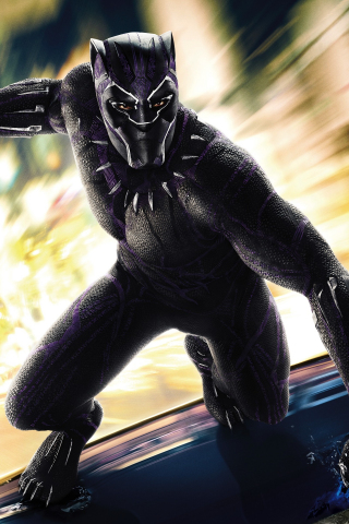 Black panther, 2018 movie, superhero, 240x320 wallpaper