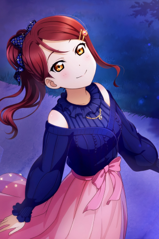 Pretty anime girl, Love Live!, glow in eyes, 240x320 wallpaper