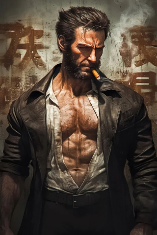 Wolverine's adamantium in blood, Logan, artwork, 240x320 wallpaper