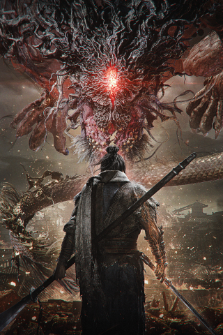 Dragon and warrior, video game, 2022, 240x320 wallpaper