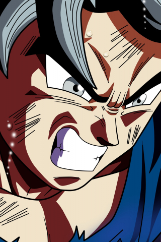 Goku, angry face, anime, dragon ball super, 240x320 wallpaper