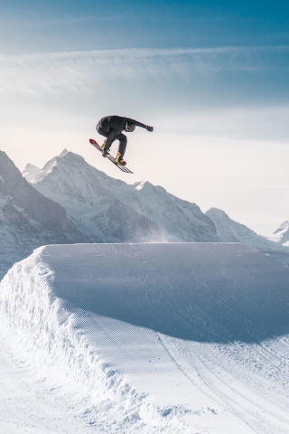 Sport, skiing, winter, landscape, 240x320 wallpaper