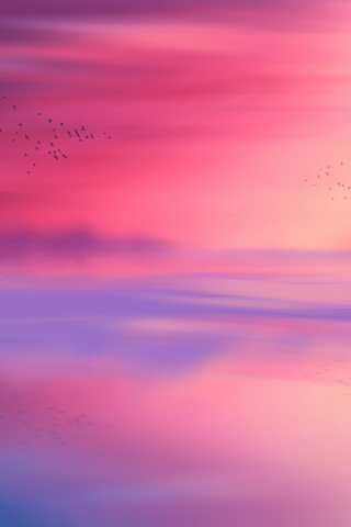 Sunset, nature, horizon, reflections, 240x320 wallpaper