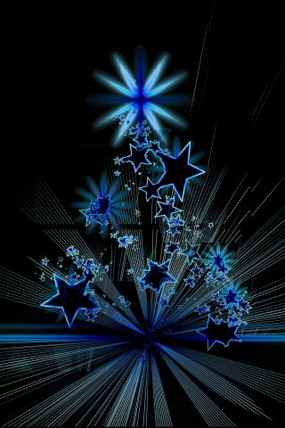 Christmas tree, stars, abstract, digital art, 240x320 wallpaper