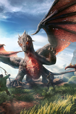ARK Park, Video game, dragon and warriors, 2018, 240x320 wallpaper