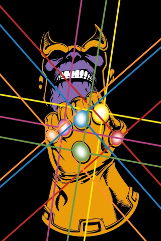 Infinity gauntlet, Thanos, villain, artwork, 240x320 wallpaper
