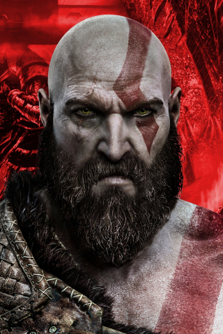 Kratos, artwork, God of war, 240x320 wallpaper