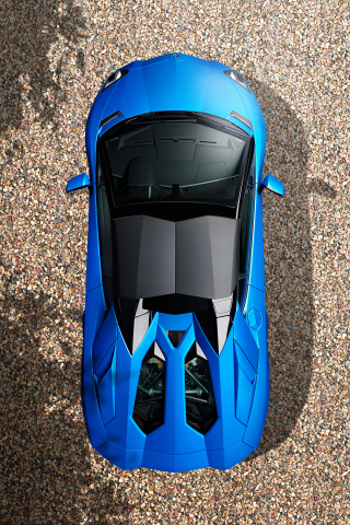 Top-view, sports car from Lamborghini, 240x320 wallpaper