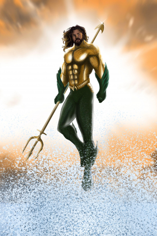 Aquaman, superhero, artwork, fan art, 240x320 wallpaper