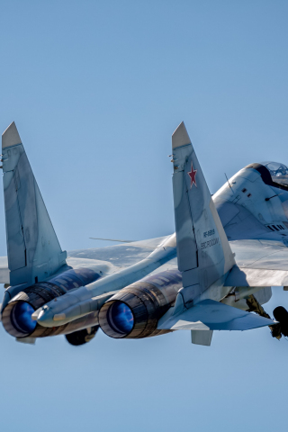 Military, sky, Sukhoi Su-30, aircraft, 240x320 wallpaper