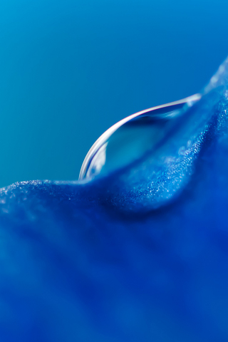 Blue droplet, Honor Magicbook, close up, stock, 240x320 wallpaper