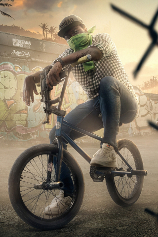Grand Theft Auto: San Andreas, video game, man on cycle, 240x320 wallpaper