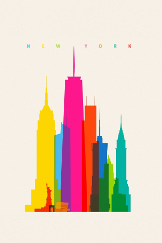 Minimal, new york, cityscape, 240x320 wallpaper