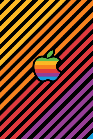 Apple INC, colorful logo, stripes, 240x320 wallpaper