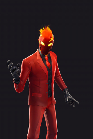 Game, 2019, red suit, Inferno, Fortnite, 240x320 wallpaper