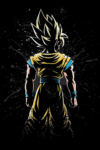 Son Goku, anime, dark, art, 240x320 wallpaper