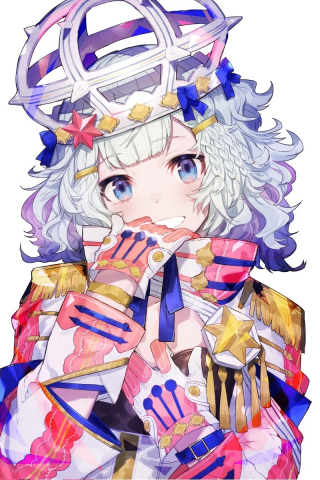 Cute, anime girl, colorful uniform, art, 240x320 wallpaper