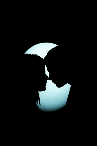 Couple, dark, silhouette, 240x320 wallpaper