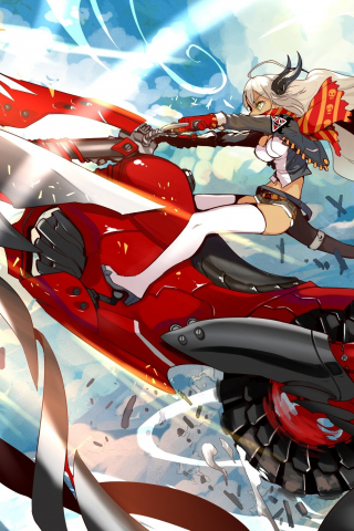 Bike, hot anime girl, ride, original, 240x320 wallpaper
