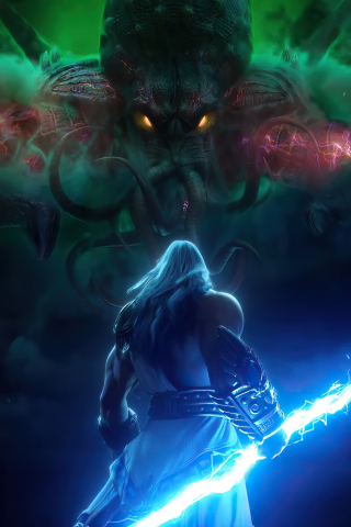 Download wallpaper 240x320 zeus, god of thunder, video game, old mobile,  cell phone, smartphone, 240x320 hd image background, 26928