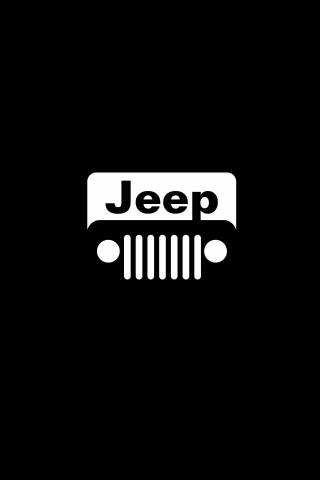 Jeep, car, minimal, logo, dark, 240x320 wallpaper