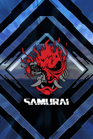 Samurai, Logo, Cyberpunk 2077, 240x320 wallpaper