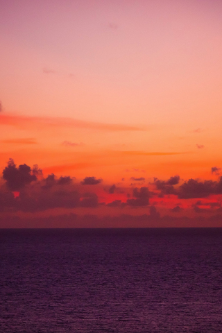 Calm, sea, evening, skyline, clouds, 240x320 wallpaper