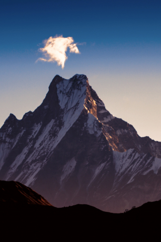 Dawn, sky, himalaya, mountains, peak, 240x320 wallpaper