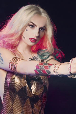 Harley Quinn, cosplay, girl model, 240x320 wallpaper