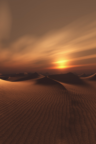 Sand, Desert, sunset, dunes, sunset, sky, 240x320 wallpaper