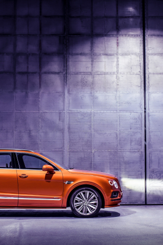 Orange, luxury SUV, Bentley Bentayga, 2019, 240x320 wallpaper