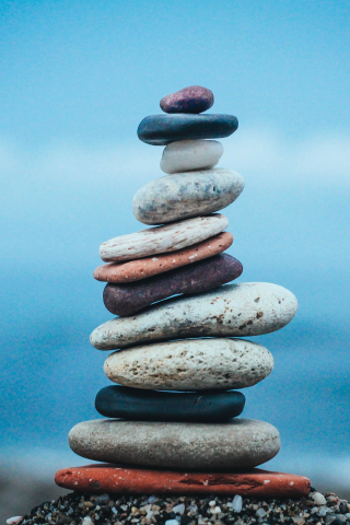 Zen, balanced, stones, 240x320 wallpaper
