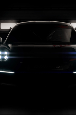 Headlight, dark, Porsche 911 GT3 R, car, 240x320 wallpaper