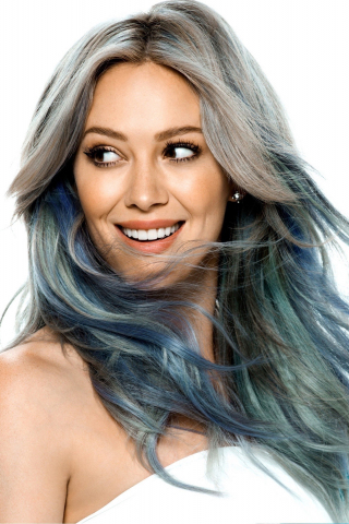 Hilary Duff, colored hair, American actress, 240x320 wallpaper