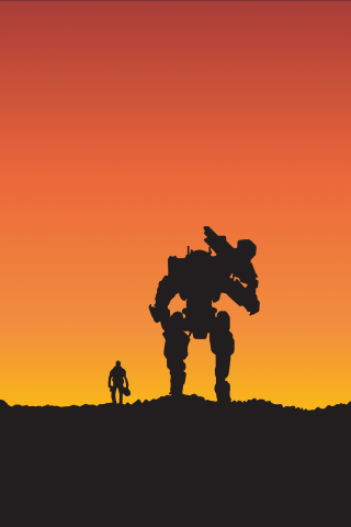 Titanfall 2: Become One, video game, minimal, robot, 240x320 wallpaper