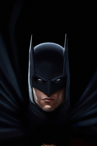 Batman, man in black, DC hero, art, 240x320 wallpaper