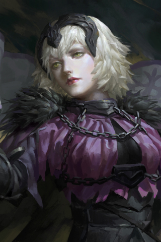Jeanne d'Arc, Fate/Grand Order, alter, anime girl, 240x320 wallpaper
