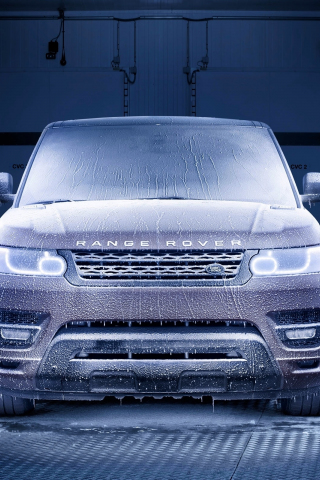 Ice cover, SUV, Range Rover, 240x320 wallpaper