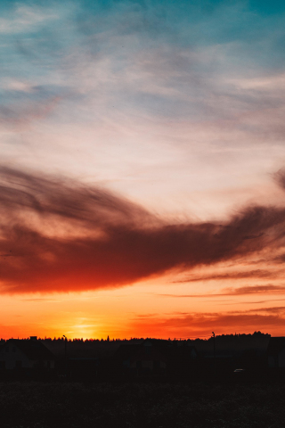 Clouds, nature, sky, sunset, afterglow, 240x320 wallpaper