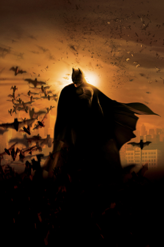 Batman Begins, movie, poster, dark, 240x320 wallpaper