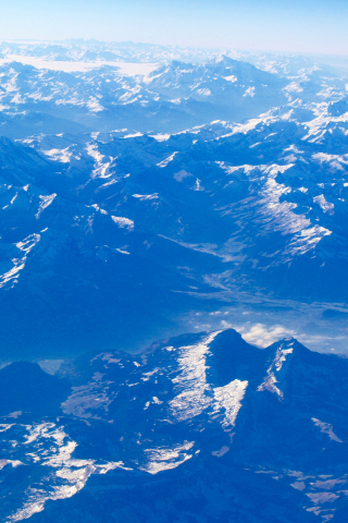Landscape, mountain range, aerial view, 240x320 wallpaper