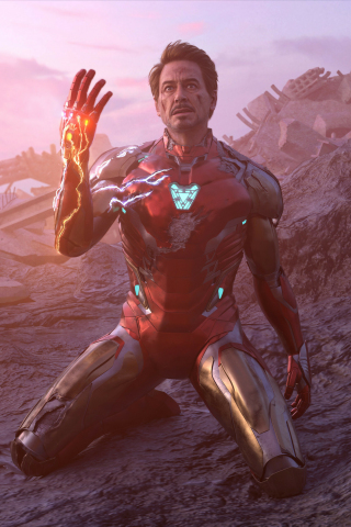 Tony Stark with infinity stones, movie art, 240x320 wallpaper