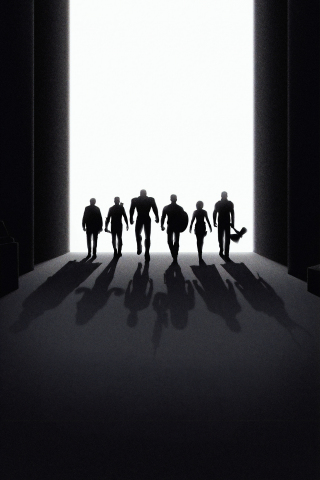 Avengers: Endgame, silhouette, black and dark art, 240x320 wallpaper
