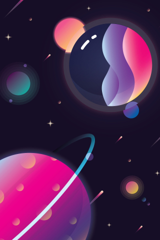 Download wallpaper 240x320 space, planets, art, illustration, old ...