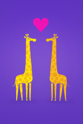 Giraffe, couple, love, minimal, cartoon, 240x320 wallpaper