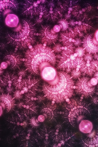 Abstract, fractal, pattern, glowing balls, 240x320 wallpaper