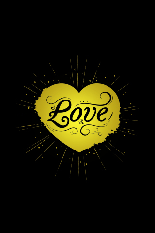 Download wallpaper 240x320 love, yellow heart, dark, old mobile, cell  phone, smartphone, 240x320 hd image background, 18649